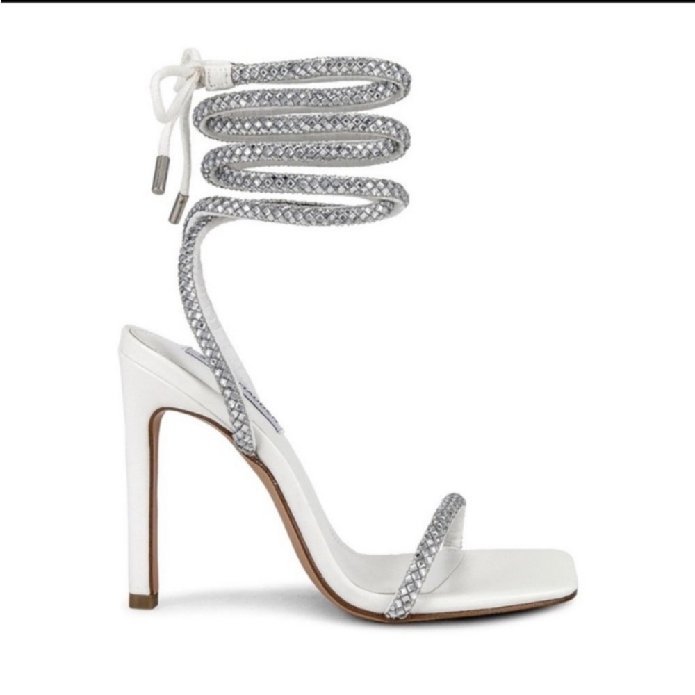 Steve Madden Uplift white rhinestone heels- size 6.5